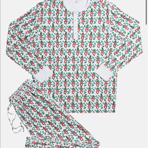 Christmas Roller Rabbit Monkey Mas pjs - Picture 2 of 2